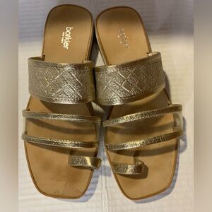 Botkier Maje Gold Women's Leather Sole Strap Sandals Size 5